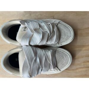 Straye Logan Bone Hairy Suede Flame Skate Shoes Mens 6 Fat Laces Low Top Sneaker